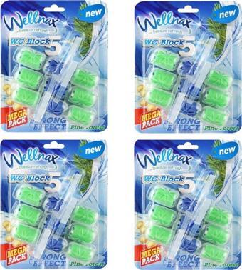 Wellnax Wc Klozet Blok Çam Ferahlığı 3'Lü Mega Paket - Wc Klozet Bloğu Çam Kokulu 3'Lü Mega Paket X4