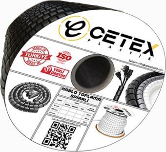 Cetex Ø30 Kablo Koruyucu Ve Düzenleyici Spiral (15Mt) (Siyah) 