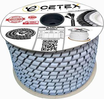 Cetex Ø30 Kablo Koruyucu Ve Düzenleyici Spiral (15Mt) (Gri) 