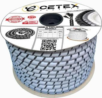 Cetex Ø25 Kablo Koruyucu Ve Düzenleyici Spiral (20Mt) (Gri) 