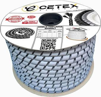 Cetex Ø20 Kablo Koruyucu Ve Düzenleyici Spiral (25Mt) (Gri) 