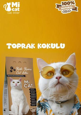 Mi Cat 20 Litre Toprak Kokulu Kedi Kumu Koku Hapseden Aktif Karbonlu Süper Topaklanan Ve Tozsuz