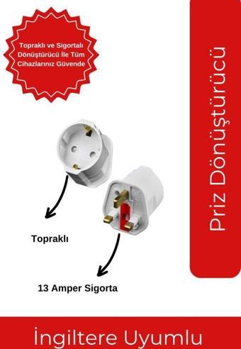 İngiltere Uyumlu Priz Dönüştürücü – Seyahat Adaptörü