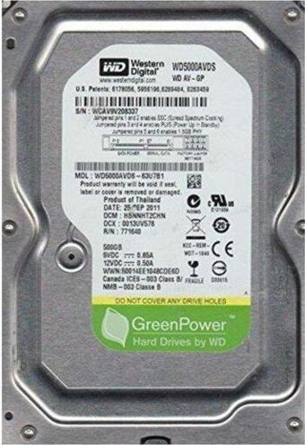 Western Digital Wd 500Gb WD5000AVDS 7200 RPM AV-GP Harddisk