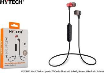 Snopy Hytech Hy-Xbk75 Mobil Telefon Uyumlu Tf Card + Bluetooth Kulalk İçi Kırmızı Mikrofonlu Kulaklık