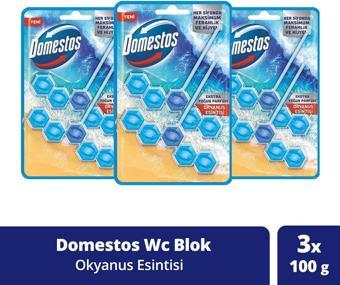 DOMESTOS WC BLOCK 5GC İKİLİ OKYANUS 100 GR 3 ADET 