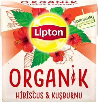 LİPTON ORGANİK HİBİSKUS&KUŞBURNU ÇAY 36G 20Lİ 1 ADET 