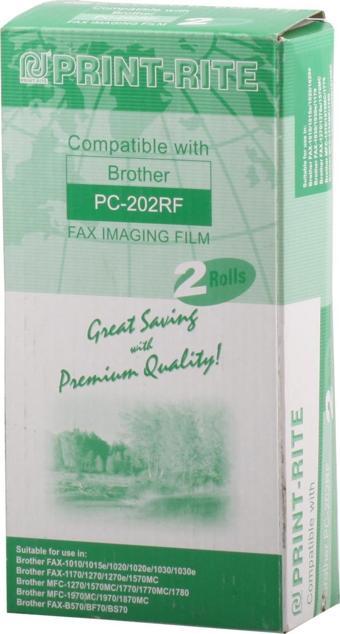 Print-Rite Brother PC-202RF Muadil 2 li Fax Filmi RFB403BGUA