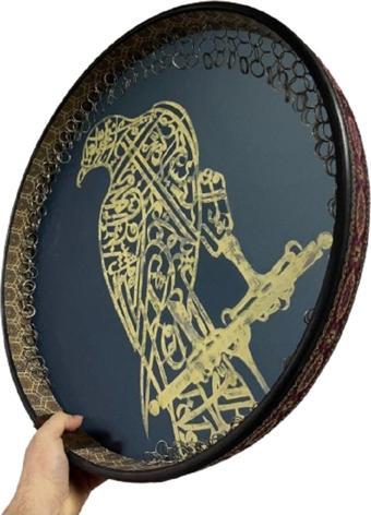 Bade Müzik Erbane Bendir - İran Arbani Üst Kalite Kuş Desenli 55Cm Kılıflı