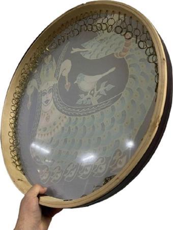 Bade Müzik Erbane Bendir - İran Arbani Üst Kalite Kuşlu Şahmeran Desenli 55Cm Kılıflı