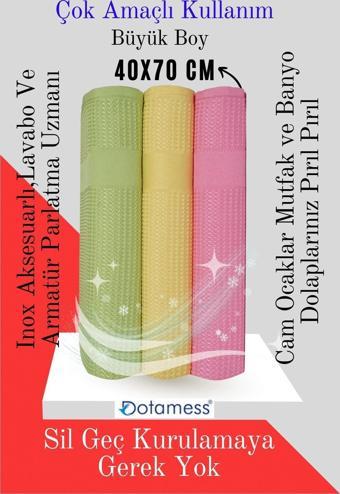 Dotamess 3'Lü Polyamid Antibakteriyel Mikrofiber Dekoratif Cam Mutfak Temizlik Bezi 42X70Cm