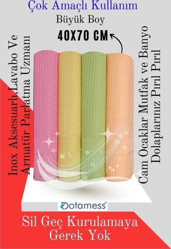 Dotamess 4'Lü Polyamid Antibakteriyel Mikrofiber Dekoratif Cam Mutfak Temizlik Bezi 42X70 Cm