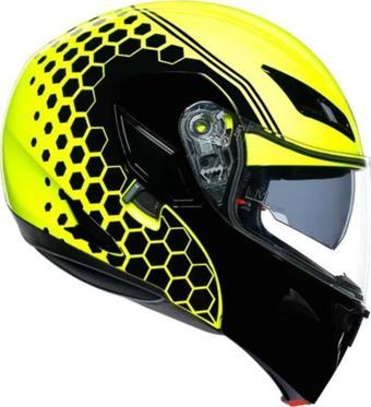 Agv Compact St Detroıt Çene Açılır Kask Sarı-siyah LARGE