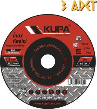 Kupa İnox Metal Çelik Kesme Taşı 115 mm. - 3 Adet