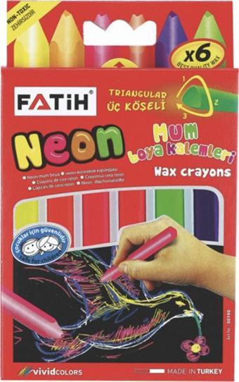 Fatih Mum Pastel Boya Neon Wax Crayon Jumbo 6 Renk Neon