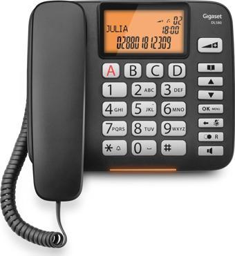 Gigaset DL580 Siyah Ekranlı Masa Üstü Telefon Caller ID Handsfree