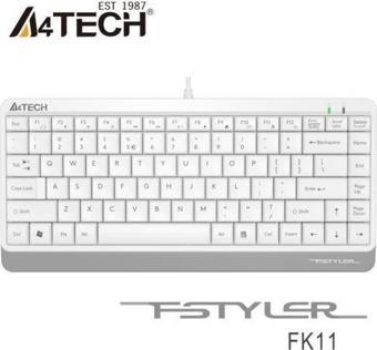 A4Tech FK11 Q Usb Kablolu mm Mini Klavye Beyaz