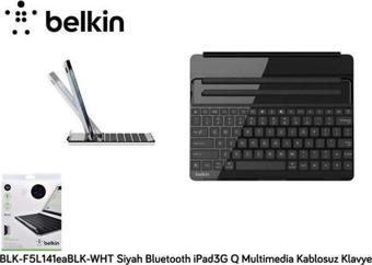 Belkin BLK-F5L141EABLK-WHT Siyah Bluetooth ipad3g Q Multimedia Kablosuz Klavye