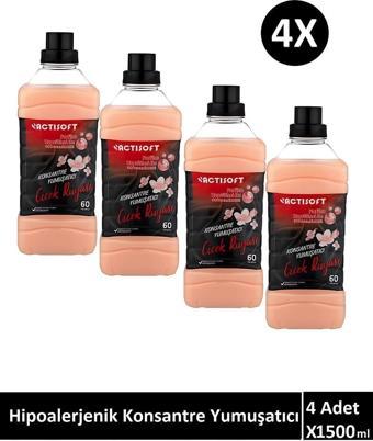 Aktisoft Hipoalerjenik Çiçek Rüyası Konsantre Çamaşır Yumuşatıcı 1500 Ml X 4 Adet