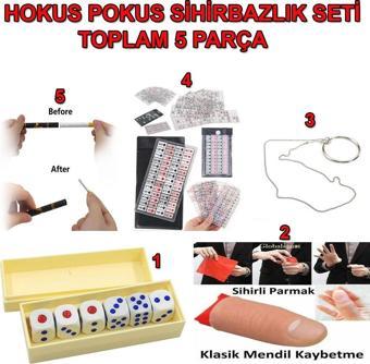 samur parti parti aksesuar & kostüm Hokus Pokus Sihirbazlık Seti İllüzyon Oyunları 5 Parçalık Set