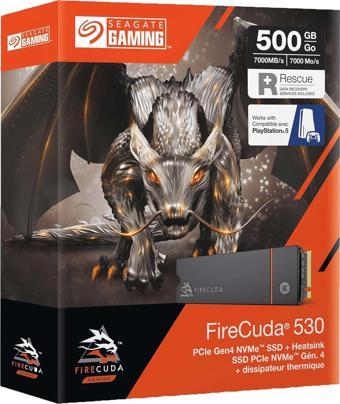 Seagate FireCuda 530 ZP500GM3A023 500GB 7000/3000MB/s Soğutuculu Gen4x4 22x80 M.2 NVMe SSD