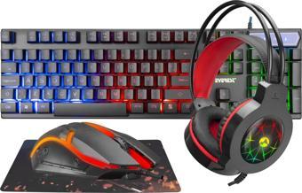 Everest KMK-91 ECO Gökkuşağı Aydınlatmalı USB Gaming Combo 4 in 1 Set Oyun Klavye+Mouse+Pad+Kulaklık