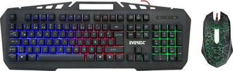 Everest KMX-99 Siyah Usb Gökkuşağı Zemin Aydınlatmalı Q Oyuncu Klavye + Mouse Set