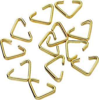 Anahtarlık Montaj Halkası Üçgen Takı Bağlantı Halkası 14x11 MM (100 Adet)  Gold
