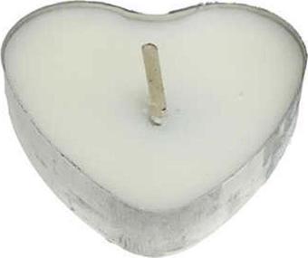 Kalp Tealight Mum Kalp Modeli (50 Adet)  Beyaz