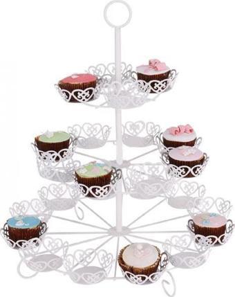 Metal Cupcake Standı 3 Katlı / 24&apos;Lü Kek Standı