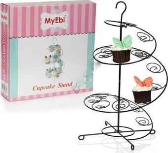 Metal Cupcake Standı Siyah / 15&apos;Li Kek Standı