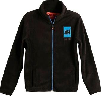Bad Bear Fun Full-Zip Kids Siyah Fermuarlı Çocuk Polar Sweatshirt