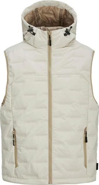 Jack & Jones Jack&Jones Sonic Bodywarmer Hood Erkek Bej Kapüşonlu Yelek