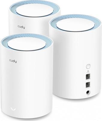 CUDY M1200 3-Pack AC1200Mbps 2.4GHz/5GHz AP/RE/WISP MU-MIMO WI-FI 3'LU MESH ROUTER