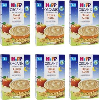 Hipp Organik Iyi Geceler Elmalı Sütlü 4 Ay Kaşık Maması 250 gr 6 Adet