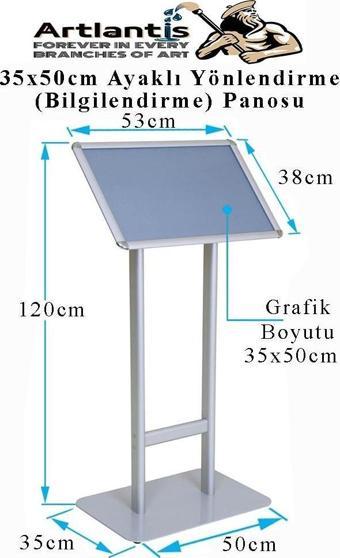 35X50 cm Ayaklı Yönlendirme Bilgilendirme Panosu 1 Adet Bilgi Standı Menü Restaurant Otel Semineri Toplantı