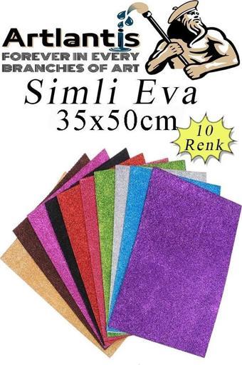 Simli Eva 35x50 cm 10 Renk 1 Paket Simli Eva Süngeri 10'lu Okul Kreş Anasınıfı Elişi Etkinlikleri