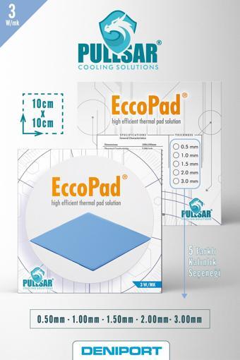 Eccopad - 100x100 MM - 0,50 MM - 3 W/m-K Iletkenlik Ile Güç Ve Verimlilik