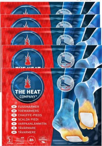 The Heat Company 10 Lu (5 Çi̇Ft) Paket 8 Saat Yapışkanlı Bireysel Ayak Isıtıcı Theheatcompany Toewarmers, Fusswarmers