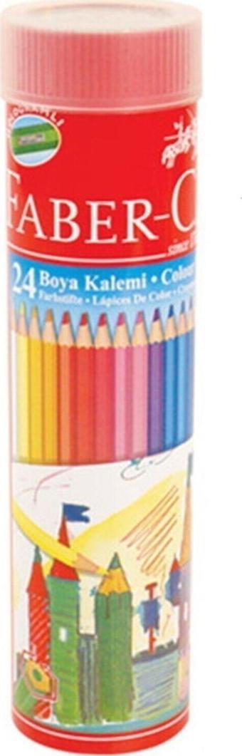 Faber-Castell 24'Lü Kuru Boya Kalemi Metal Tüp