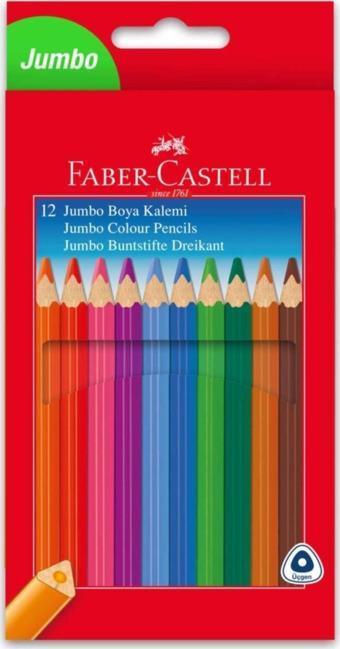 Faber-Castell L Jumbo Üçgen Boya Kalemi, 12 Renk