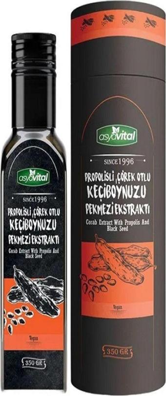 asyavital Propolisli Çörekotlu Keçiboynuzu Pekmezi Özü 350 Gr