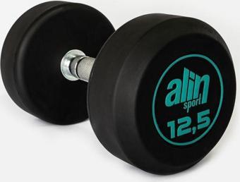 Alinsport Kauçuk 12,5 Kg Profesyonel Dambıl 12,5 Kg Dambıl Seti 12,5 Kg Siyah