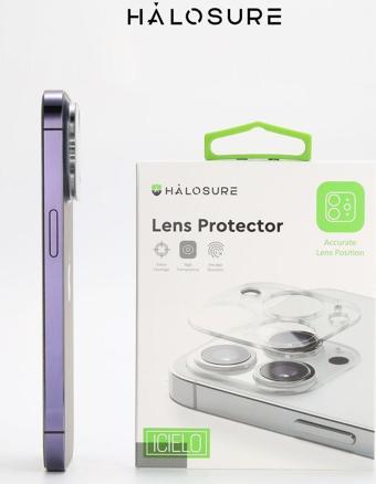 Halosure Iphone 14 Pro/14 Promax Uyumlu 3D Kamera Lens Koruyucu Darbe Emici Temperli Kırılmaz