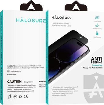 Halosure Iphone 15 Uyumlu 2.5D Anti-Static Privacy Cam Ekran Koruyucu Darbe Emici Temperli
