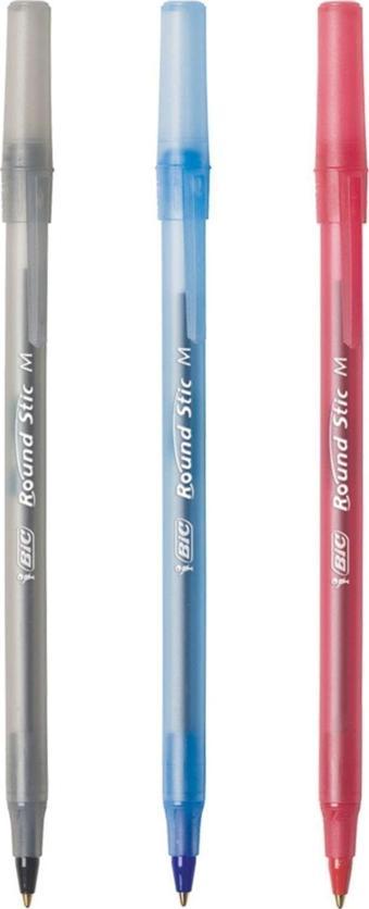 Bic Round Stic Tükenmez Kalem Mavi -Siyah- Kırmızı 20 Li