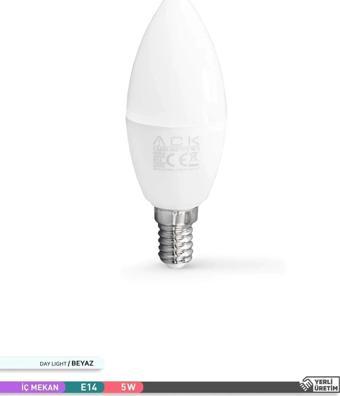 Ack 5 Watt E-14 Ince Duy 6500K Beyaz Buji Led Ampul