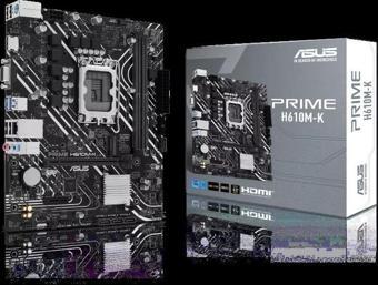 Asus Prıme H610m-k, 2xddr5, M.2, D-sub, Hdmı, 12-13.nesil, Lga1700 Soket, Anakart