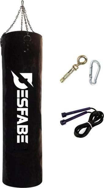 Desfabe Boxing Star 120X32 Cm Zincirli Boks Kum Torbası Siyah Ask Aparatı Atlama Ipi