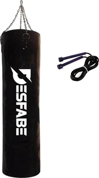 Desfabe Boxing Star 120X32 Cm Zincirli Boks Kum Torbası Siyah Atlama Ipi